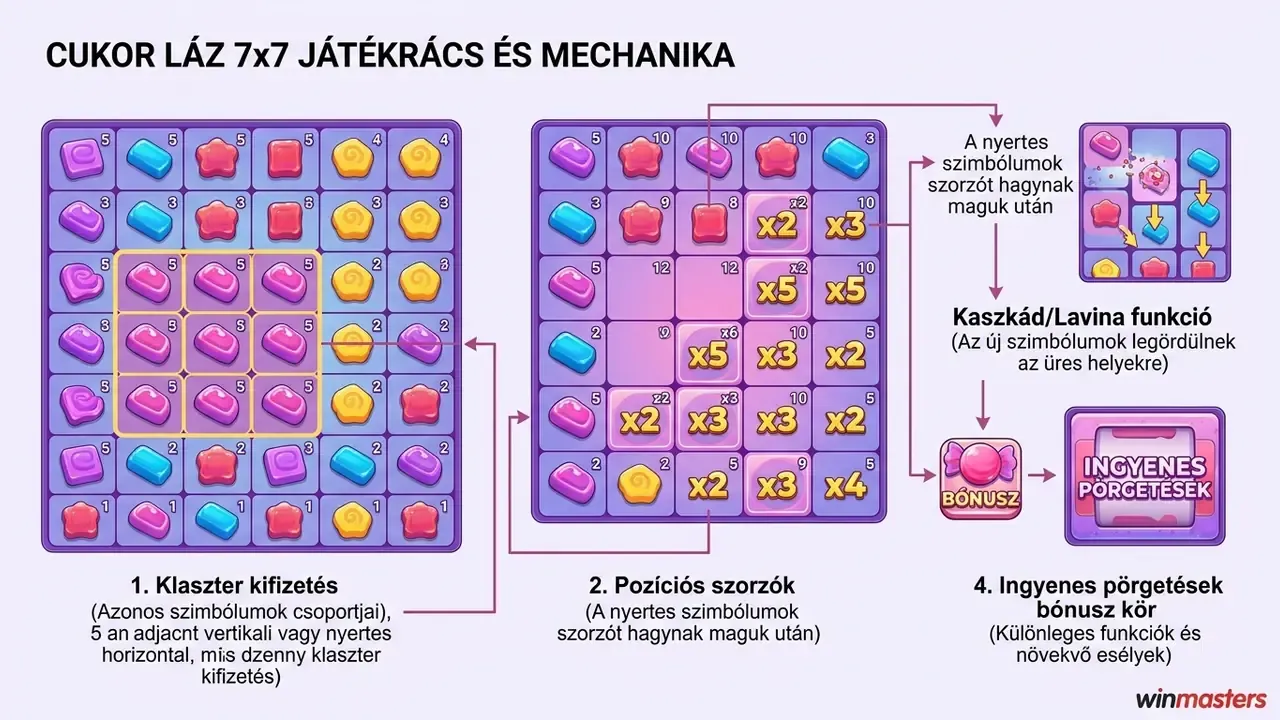 sugar rush slot játékrács és mechanika